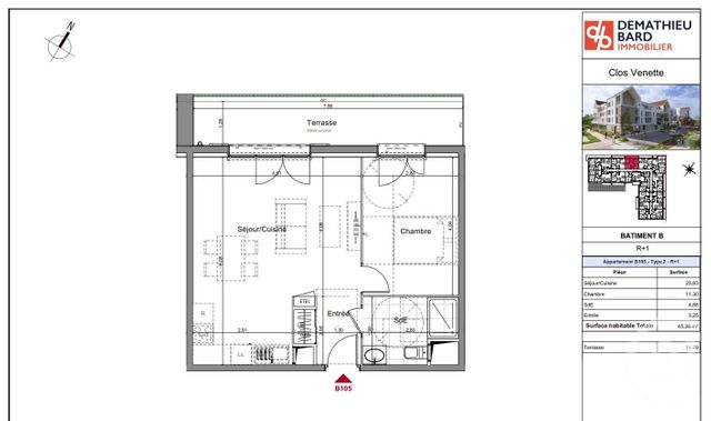 Afficher la photo en grand Appartement F2 à vendre - 2 pièces - 45,26 m2 - Venette - 60 - PICARDIE