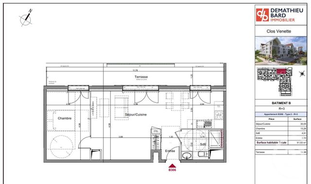 Afficher la photo en grand Appartement F2 à vendre - 2 pièces - 51,53 m2 - Venette - 60 - PICARDIE