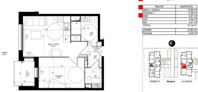 Appartement F2 &agrave; louer - 2 pi&egrave;ces - 41,10 m2 - Compiegne - 60 - PICARDIE
