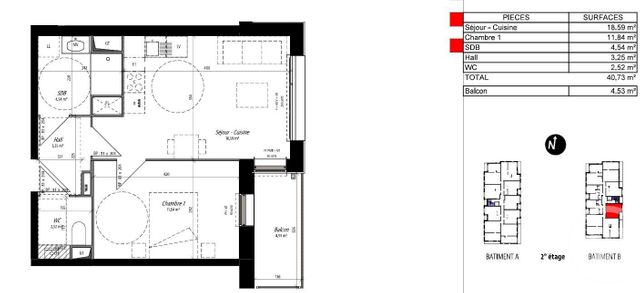 Appartement F2 &agrave; louer - 2 pi&egrave;ces - 40,73 m2 - Compiegne - 60 - PICARDIE