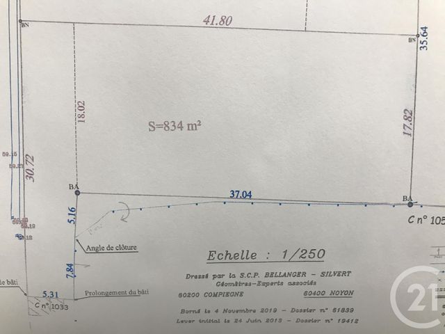 Terrain &agrave; vendre - 834 m2 - Ressons Sur Matz - 60 - PICARDIE